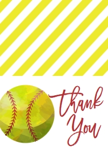 Birthday Softball Thank You Card: Softball End of Season Party