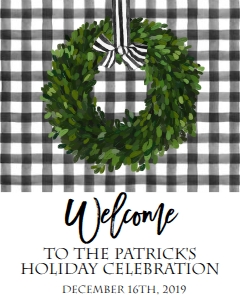 Christmas Celebrate Wreath Welcome Sign: Christmas Celebrate Wreath Invitation