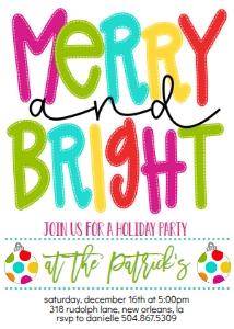 Christmas Party Merry and Bright Invitation: Christmas Party Merry and Bright Invitation