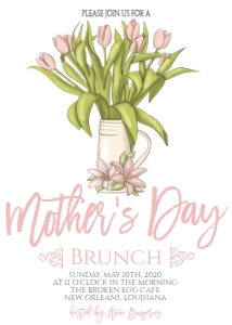 Mother's Day Brunch Pink Tulip Jar: Mother's Day Brunch Pink Tulip Jar