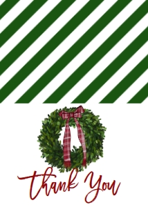Christmas Party Wreath Thank You: Christmas Party Wreath Invitation