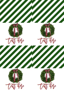 Christmas Party Wreath Food Tent Full Page: Christmas Party Wreath Invitation