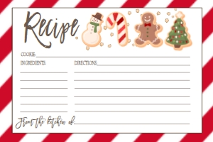 Christmas Cookie Recipe Card CC design preview