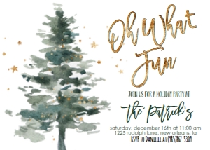 Christmas Party Tree Oh What Fun Invite: Christmas Party Tree Oh What Fun Invite