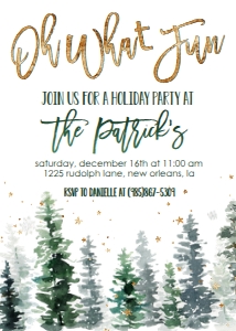 Christmas Party Tree Line Oh What Fun: Christmas Party Tree Line Oh What Fun