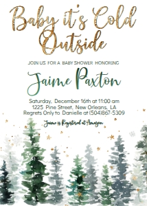 Baby Shower Cold Outside Tree Line: Baby Shower Cold Outside Tree Line