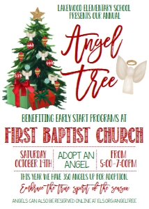 Holiday Christmas Angel Tree Flyer 5x7 design preview