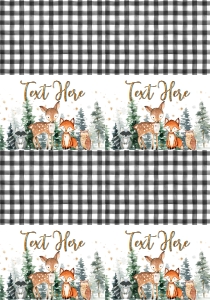 Baby Shower Woodland Winter Trees Food Tent Full Page: Baby Shower Woodland Winter Trees