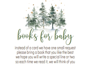 Baby Shower Cold Outside Tree Line Book Card: Baby Shower Cold Outside Tree Line