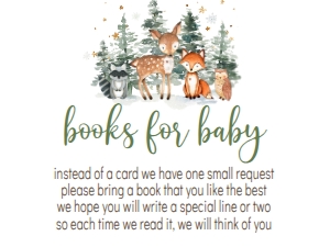 Baby Shower Woodland Winter Book Card: Baby Shower Woodland Winter Trees