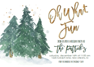 Christmas Party 3 Tree Oh What Fun Invite: Christmas Party 3 Tree Oh What Fun Invite