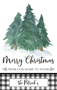 Christmas Wine Label Trees Gingham: Christmas Wine Label Trees Gingham