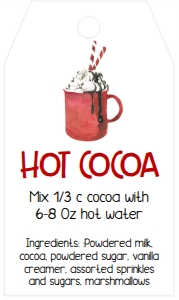 Favor Tag Christmas Hot Cocoa design preview