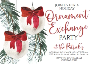 Christmas Party Ornament Exchange Invite design preview