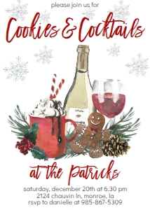 Christmas Cookies and Cocktails Invite design preview