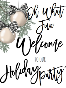 Christmas Party Buffalo Plaid Oh What Fun Welcome Sign: Christmas Party Buffalo Plaid Oh What Fun Invite