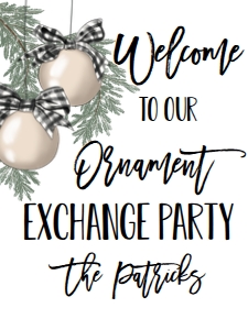Christmas Party Buffalo Plaid Ornament Exchange Welcome Sign: Christmas Party Buffalo Plaid Ornament Exchange Invite