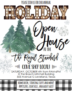 Holiday Open House Rustic Trees 11x14: Holiday Open House Rustic Trees 8.5x11