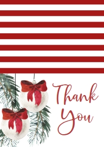 Christmas Party Ornament Exchange Thank You: Christmas Bridal Shower Deck the Halls Red Ornament