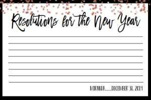 New Year Rose Gold Glitter Resolution Card: NYE Memories Game Rose Gold Glitter