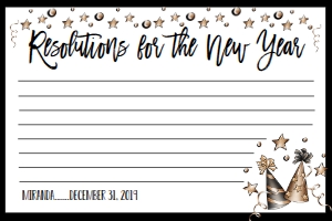 New Year Gold Hat Resolution Card: NYE Drink If Game Confetti Hats
