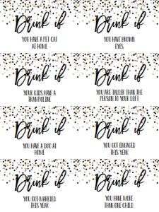 NYE Drink If Game White Confetti: NYE Drink If Game White Confetti