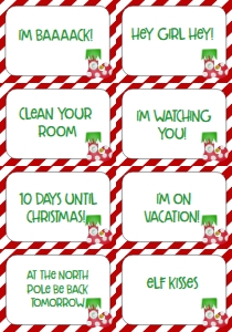 Elf Note Cards with Sayings Red: Christmas Elf Welcome Letter