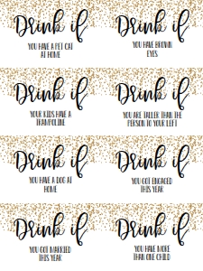 NYE Drink If Game Gold Glitter2: NYE Drink If Game Gold Glitter2
