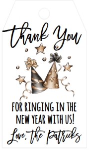 NYE Favor Tag Confetti Hats: NYE Drink If Game Confetti Hats