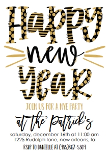 NYE Happy New Year Party Word Invite: NYE Happy New Year Party Word Invite