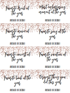 NYE Memories Game Rose Gold Glitter: NYE Memories Game Rose Gold Glitter
