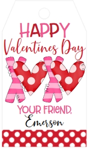 Valentines Day XOXO Pink Heart Favor Tag: Valentines Day Class Party 2