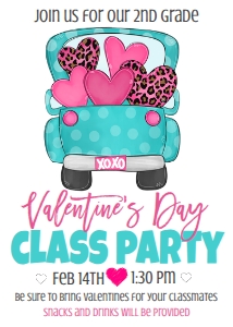 Valentines Day Class Party Truck design preview