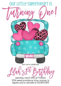 Valentine Birthday Aqua truck: Valentine Birthday Aqua Truck