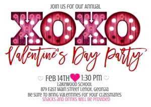 Valentines Day XOXO Marquee design preview