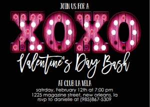 Valentine's Day Bash Marquee Invite 7x5: Valentines Day Bash Marquee Invite 7x5