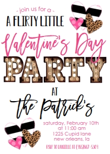 Valentine's Day Party Heart Marquee Invitation: Valentine's Day Party Heart Marquee Invitation