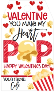 Valentines Day You Make My Heart Pop Favor Tag: Valentines Day You Make My Heart Pop Favor Tag