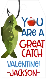 Valentine's Day Great Catch Fish Favor Tag: Valentine's Day Great Catch Fish Favor Tag