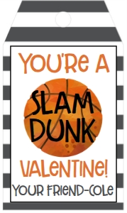 Valentine's Day You're a Slam Dunk Favor Tag: Valentine's Day You're a Slam Dunk Favor Tag