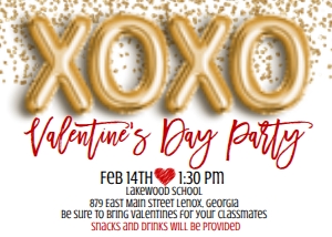 Valentines Day XOXO Gold Balloon: Valentines Day XOXO Gold Balloon