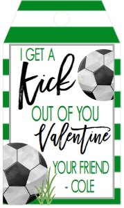 Valentines Day I Get A Kick Out Of You Soccer Favor Tag: Valentines Day I Get A Kick Out Of You Soccer Favor Tag