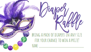 Mardi Gras Baby Shower Purple Crown Diaper Raffle: Mardi Gras Baby Shower Queen