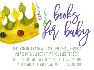 Mardi Gras Baby Shower Crown Book Card: Mardi Gras Baby Shower King