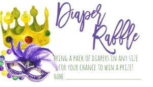 Mardi Gras Baby Shower Crown Mask Diaper Raffle: Mardi Gras Krewe Baby Shower