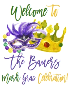 Mardi Gras Crown Mask Welcome Sign: Mardi Gras Celebration