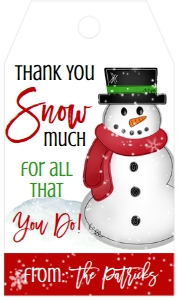 Christmas Favor Tag TY Snow Much: Christmas Favor Tag TY Snow Much