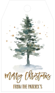 Christmas Favor Tag Tree Gold design preview