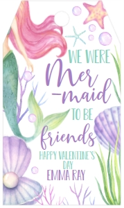 Valentine Mermaid to Be Friends Tag: Valentine Mermaid to Be Friends Favor Tag