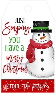 Christmas Favor Tag TY Snowman Soaping: Christmas Favor Tag TY Snowman Soaping